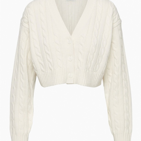 Aritiza Sunday Best Cream V-Neck Sweater - Picture 3 of 6